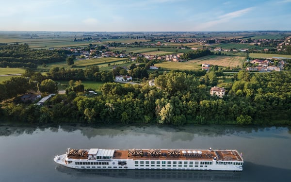 Uniworld's S.S. La Venezia cruising on Italy's river Po