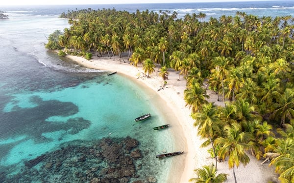 San Blas Islands in Panama, a port of call on some small ship Caribbean cruises