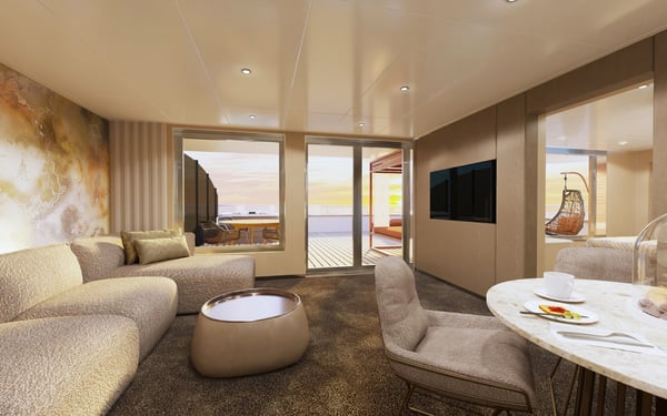 Rendering of a Scenic Yacht Suite on board Scenic Ikon