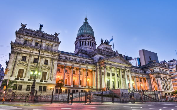 Congreso at sunset, Buenos Aires