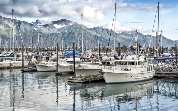 Boats in Seward harbour, Alaska