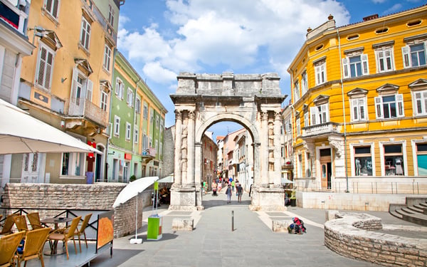 Roman Gate in Pula, Croatia