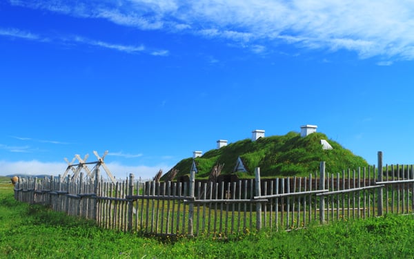Viking homes in L'Anse aux Meadows, Canada