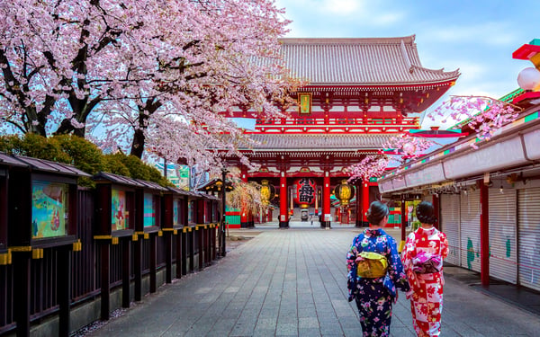 Geishas at Sensoji temple, Tokyo, Japan