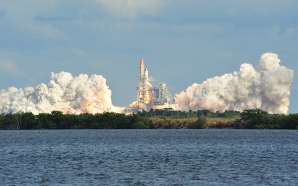 Space shuttle launch in Cape Canaveral, USA