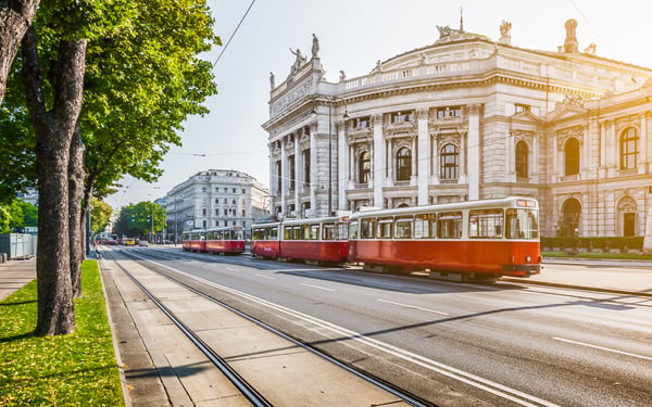 Tram in Vienna, Austria