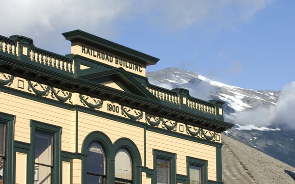 Railroad building in Skagway, Alaska