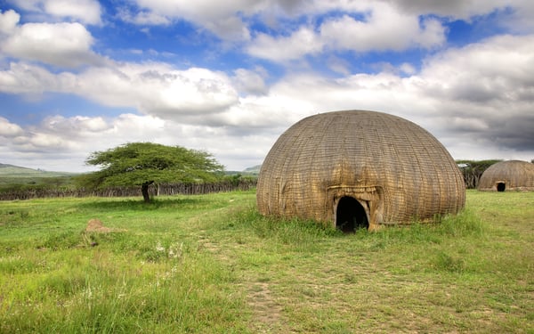 Traditional village in KwaZulu-Natal, near Richards Bay, South Africa