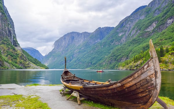 Viking boat, Gudvangen, Norway