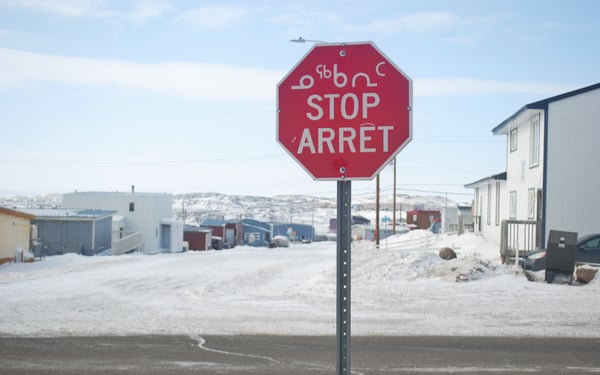 Inuit street sign in Iqaluit, Canada