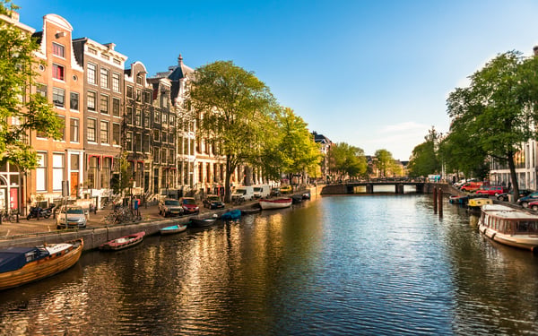 Canal in Amsterdam, Netherlands
