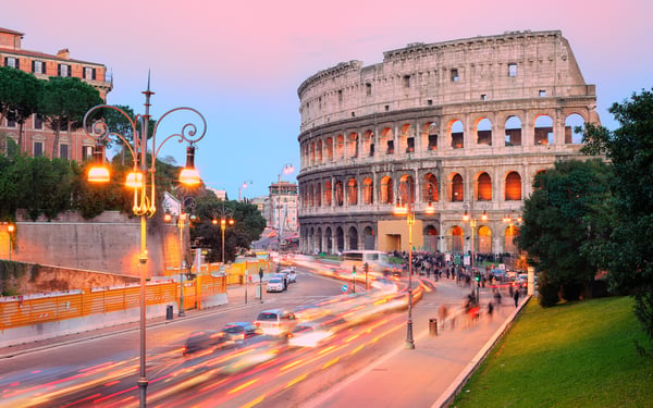 Sunset over the Collosseum, Rome