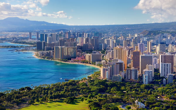 Aerial view of Honolulu, Hawaii