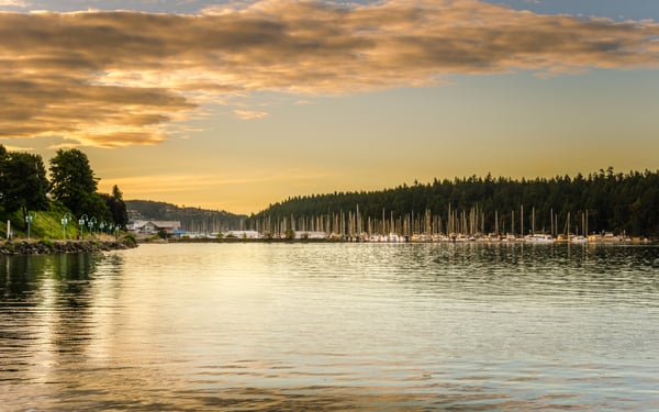 Sunset at Nanaimo harbour, Canada