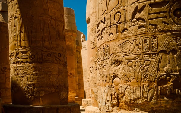 Hieroglyphics at Luxor, Egypt