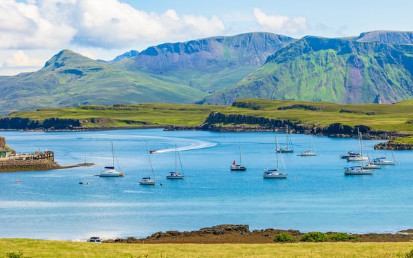 Isle of Canna, Inner Hebrides in Summer where you can visit on a scotland small ship cruise