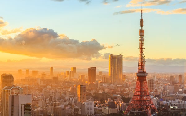 Sunset over Tokyo, Japan