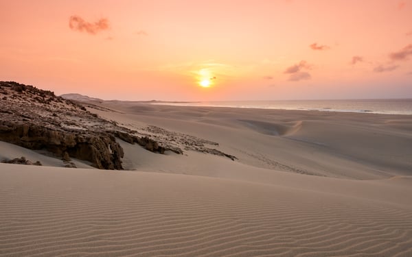 Sunset over Praia de Chaves on Boa Vista, Cape Verde