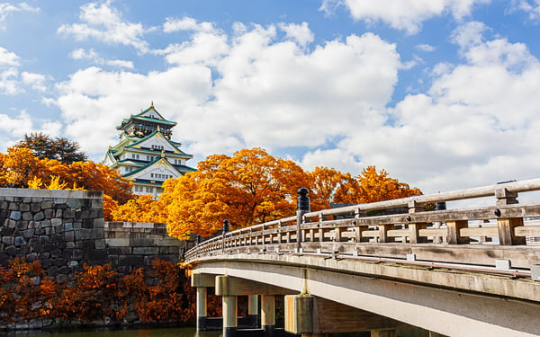 Osaka Castle in autumn, Japan