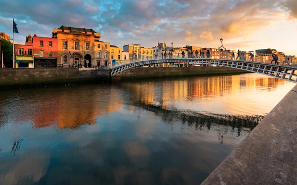 Sunset in Dublin, Ireland