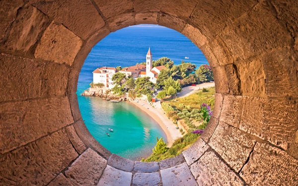 view of Bol on Brac Island in Croatia, a popular Croatia cruise port