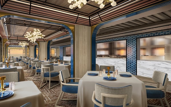 Rendering of Azure Restaurant on Seven Seas Prestige