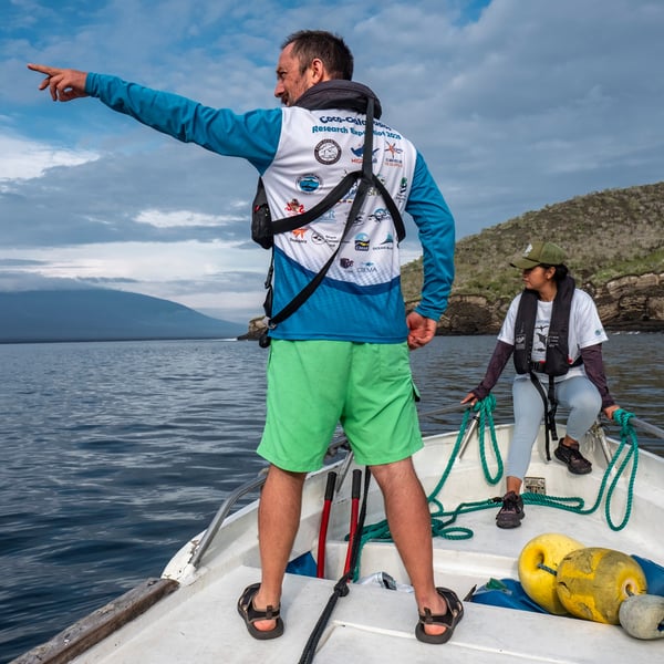 Alex Hearn with Greenpeace in the Galapagos