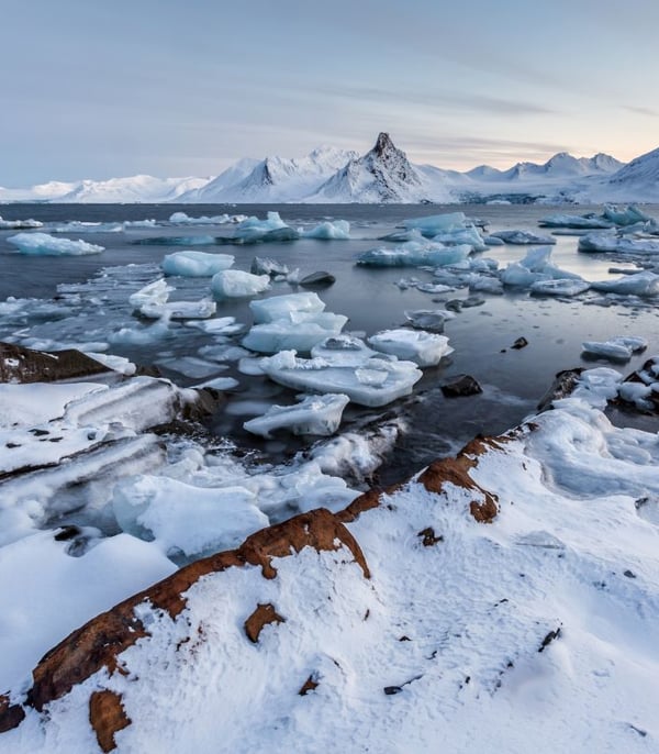 icy landscape Spitsbergen, Svalbard
