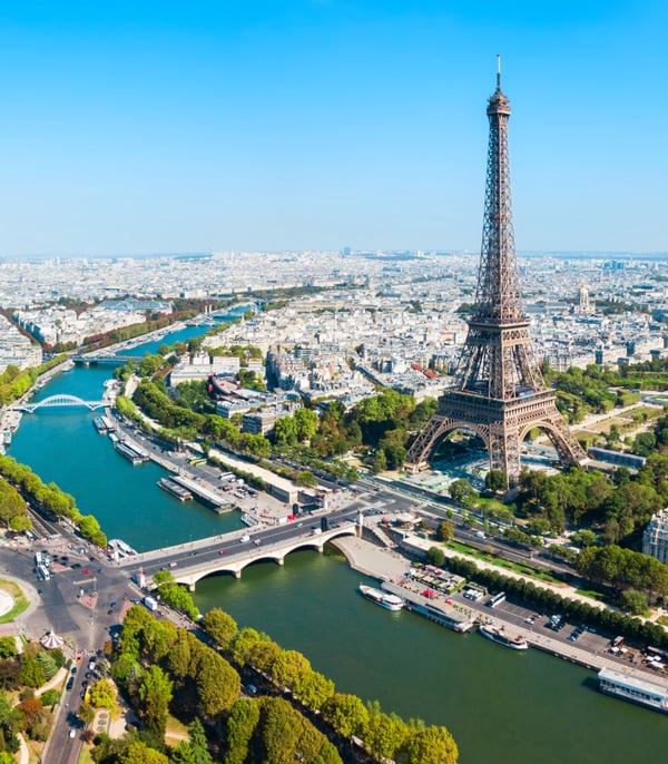 eiffel tower on the seine in paris
