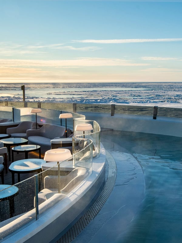 pool on board ponant's le commandant charcot in antarctica