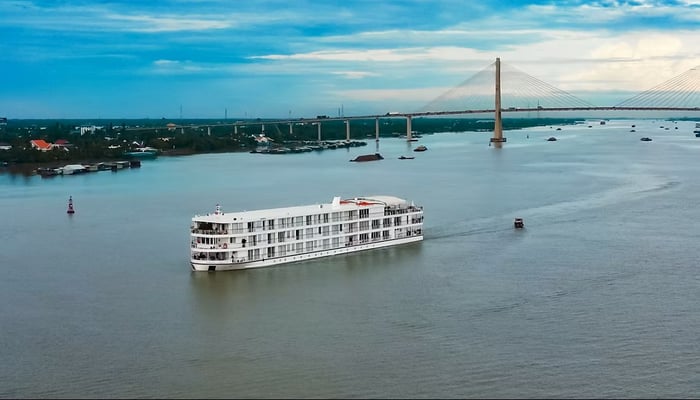 Viking Saigon sailing the Mekong River