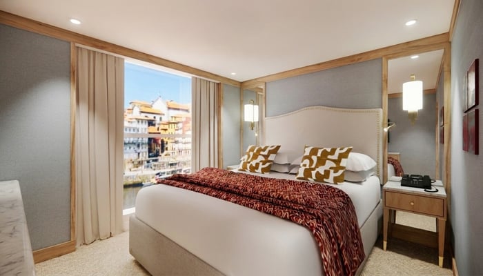 Suite rendering on board S.S. São Rafael, Uniworld's newest Douro River vessel