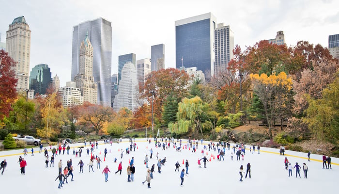 Ice skating in Central Park, New York