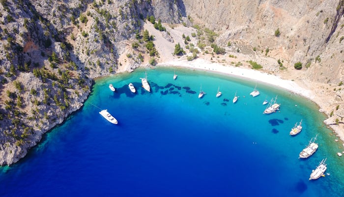 Agios Georgios beach in Symi, Greece