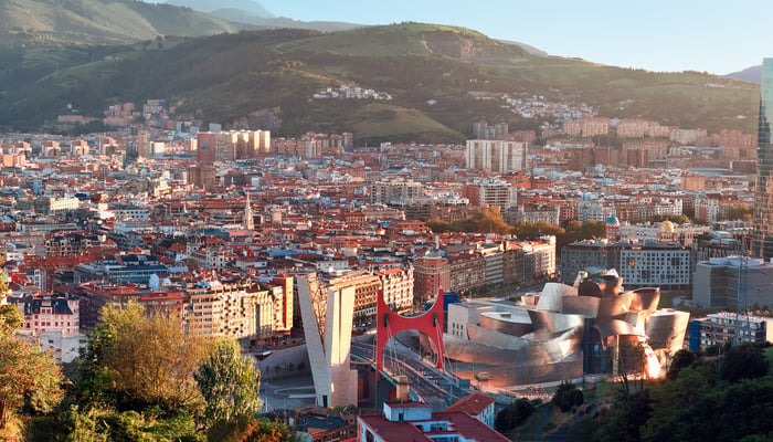 Aerial view of Bilbao, Spain