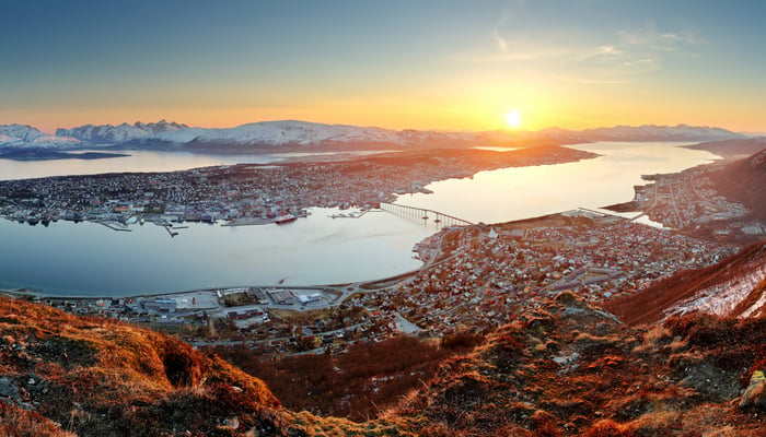 Sunset over Tromsø, Norway