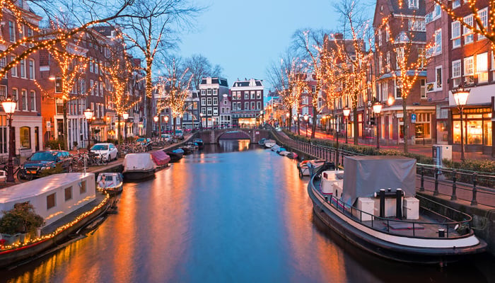 Amsterdam canals at Christmas