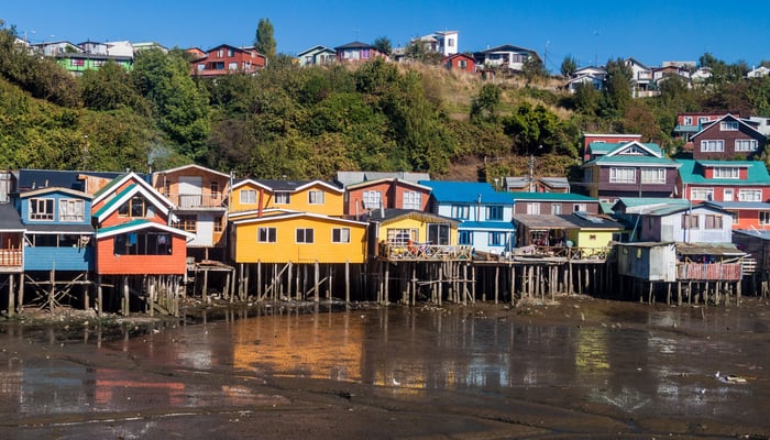 Stilt houses in Castro, Chiloé island, Chile