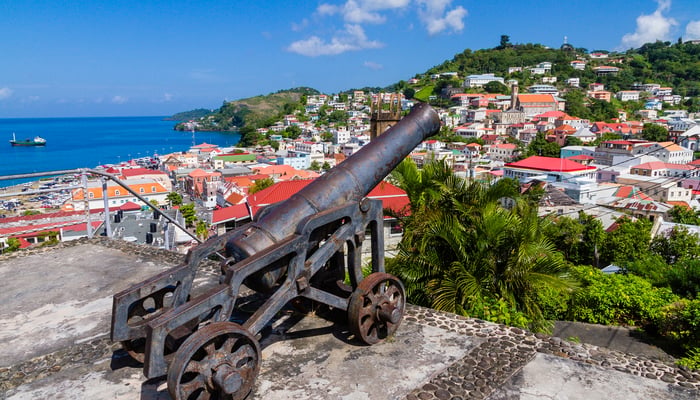 Cannon overlooking St George's, Grenada