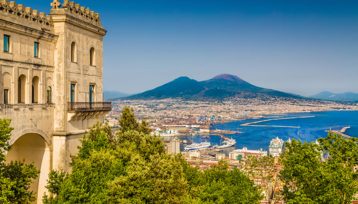 View of Naples and Vesuvius, Italy