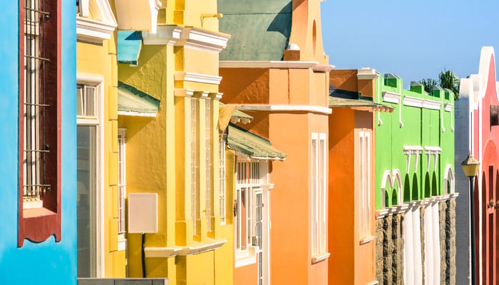 Colourful houses in Luderitz, Namibia