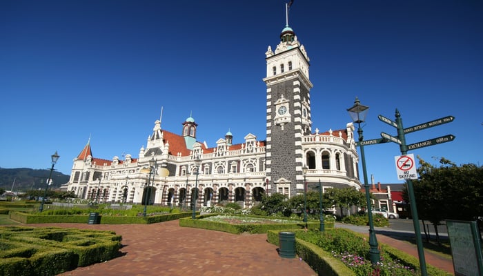 Dunedin railway station, New Zealand
