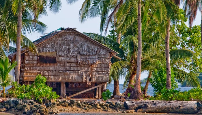 Bamboo house on Ghizo, Solomon Islands