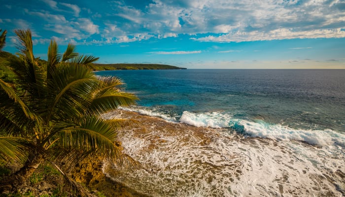 Rocky shore of Niue island in the South Pacific