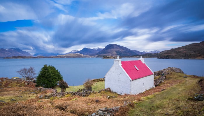 Cottage in Shieldaig on Loch Torridon, Scotland