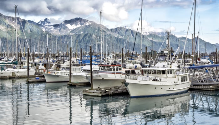 Boats in Seward harbour, Alaska