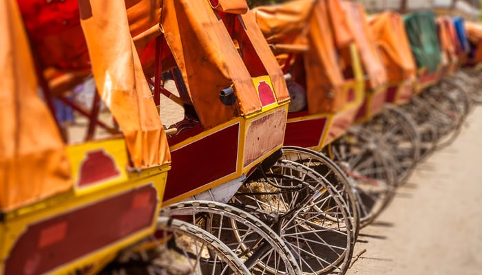 Rickshaws in Toamasina, Madagascar
