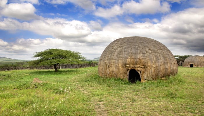 Traditional village in KwaZulu-Natal, near Richards Bay, South Africa