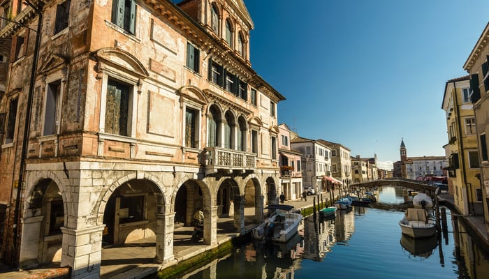 Canal in the old town of Chioggia, Italy