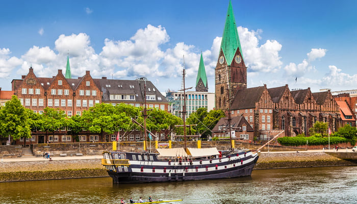 Weser river in Bremen, Germany